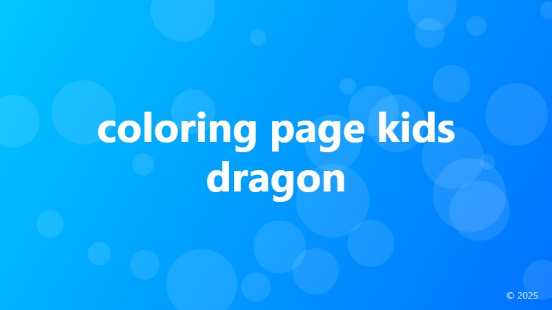 coloring page kids dragon