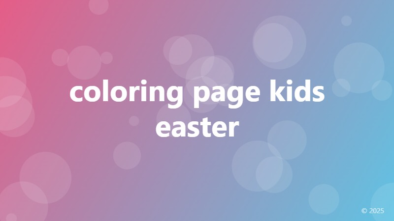 coloring page kids easter