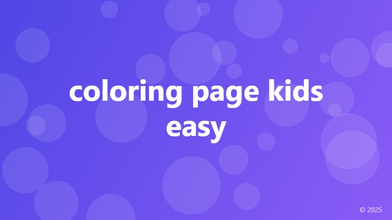 coloring page kids easy