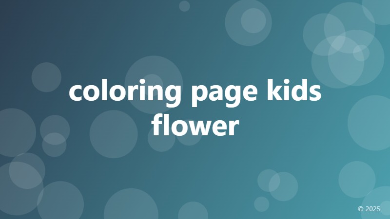 coloring page kids flower