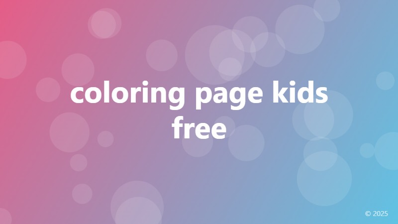 coloring page kids free