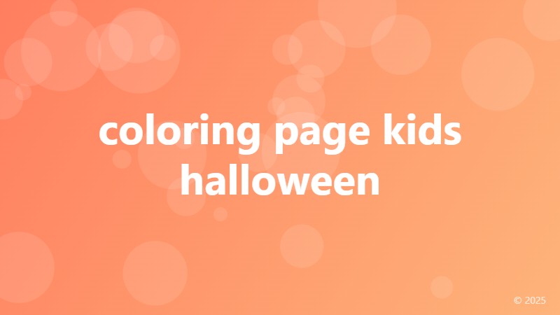 coloring page kids halloween