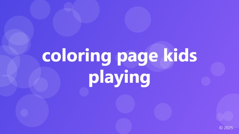coloring page kids playing