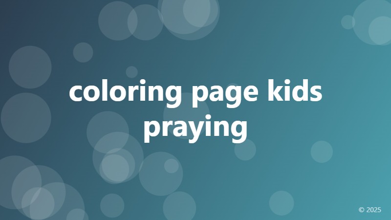 coloring page kids praying