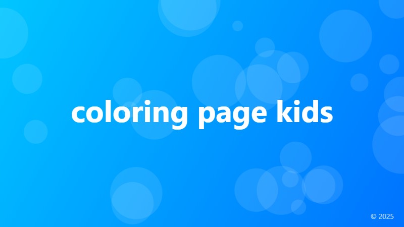 coloring page kids