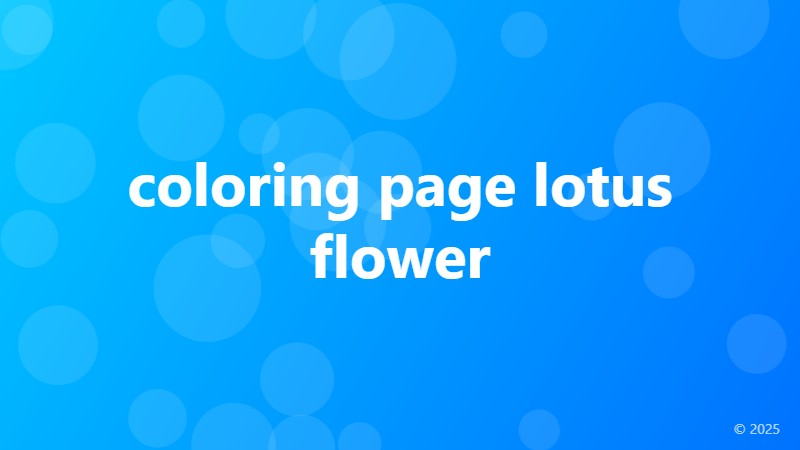 coloring page lotus flower