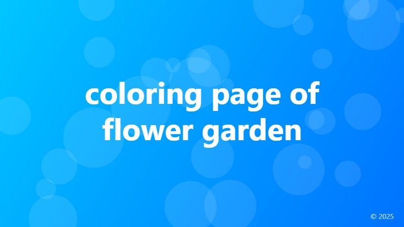 coloring page of flower garden