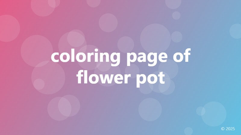 coloring page of flower pot