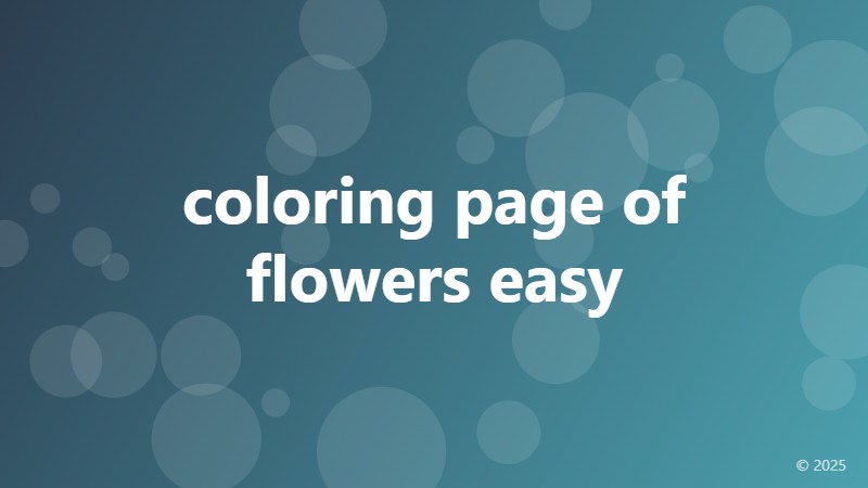 coloring page of flowers easy