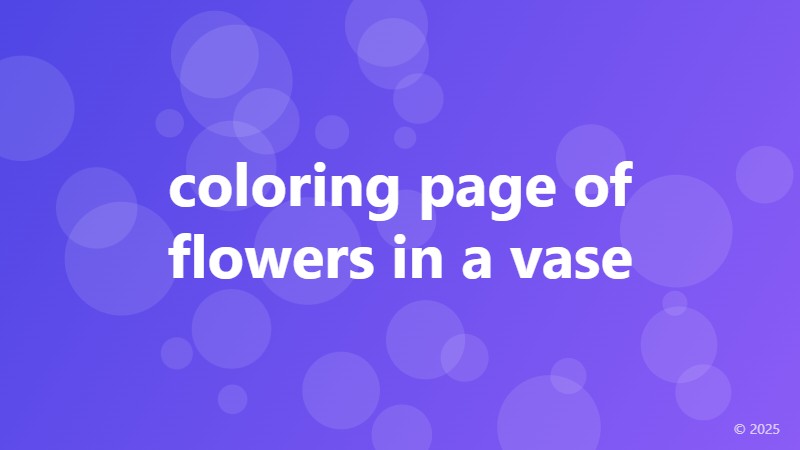 coloring page of flowers in a vase