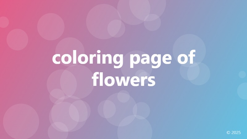 coloring page of flowers