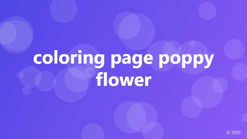 coloring page poppy flower