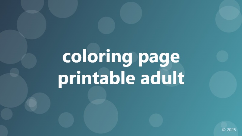 coloring page printable adult