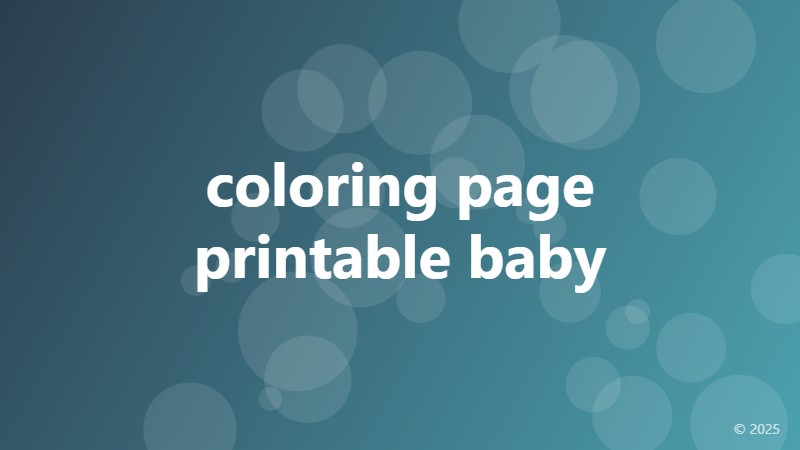 coloring page printable baby
