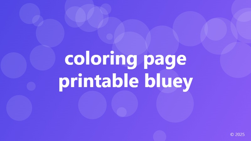 coloring page printable bluey