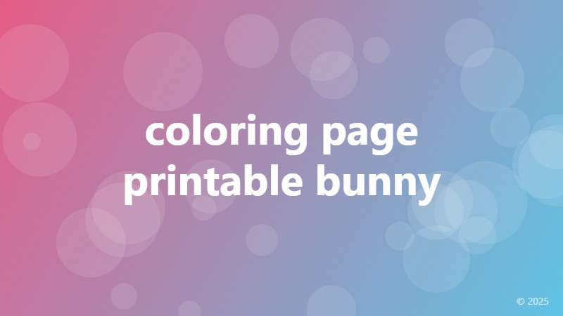 coloring page printable bunny