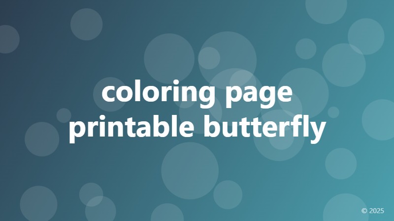 coloring page printable butterfly