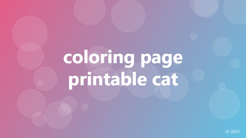 coloring page printable cat