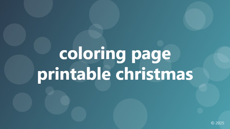 coloring page printable christmas