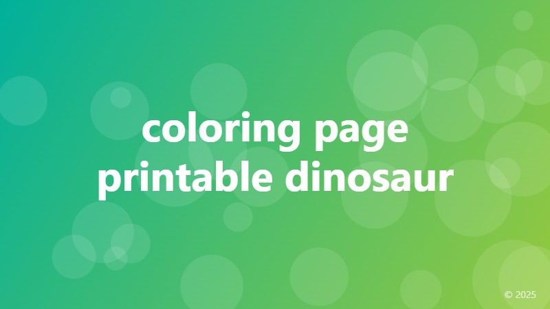 coloring page printable dinosaur