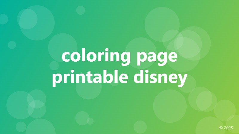 coloring page printable disney