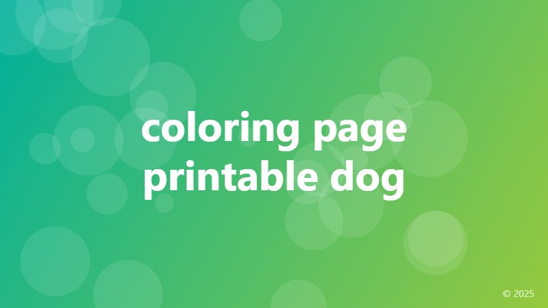coloring page printable dog