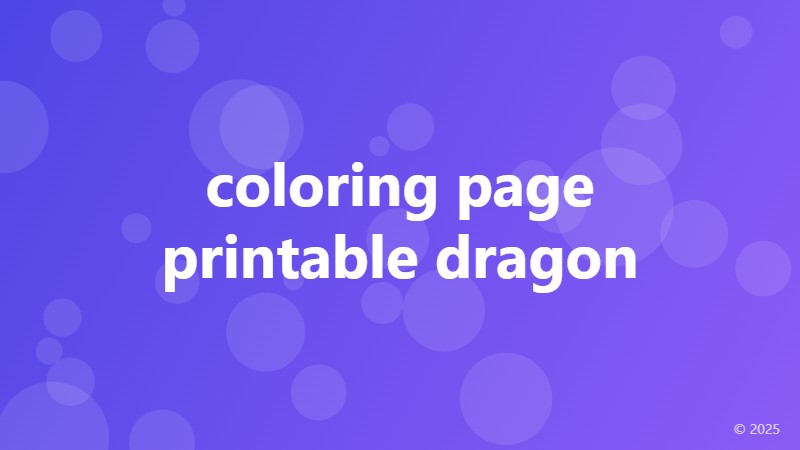 coloring page printable dragon