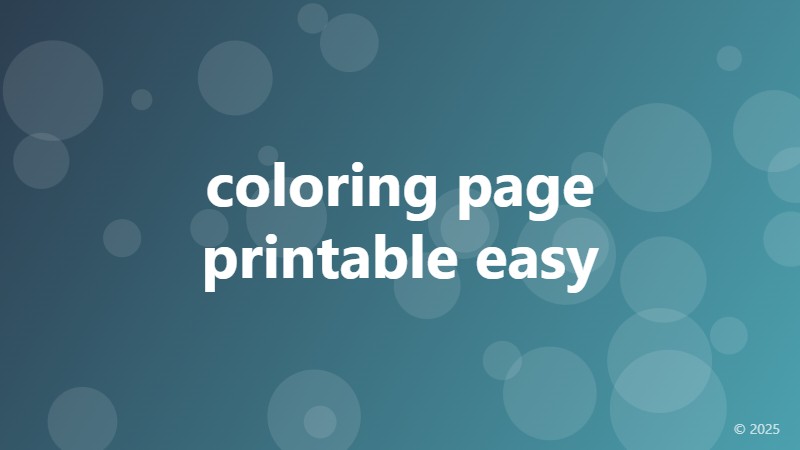 coloring page printable easy