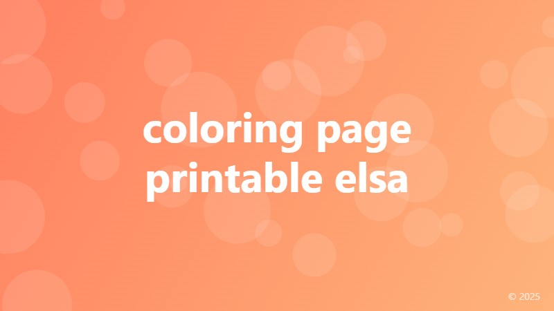 coloring page printable elsa