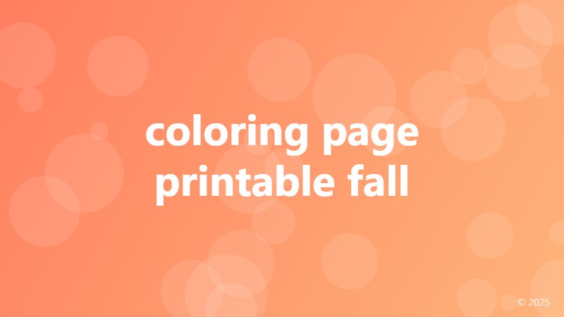 coloring page printable fall