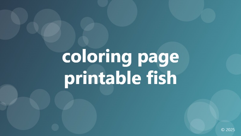 coloring page printable fish