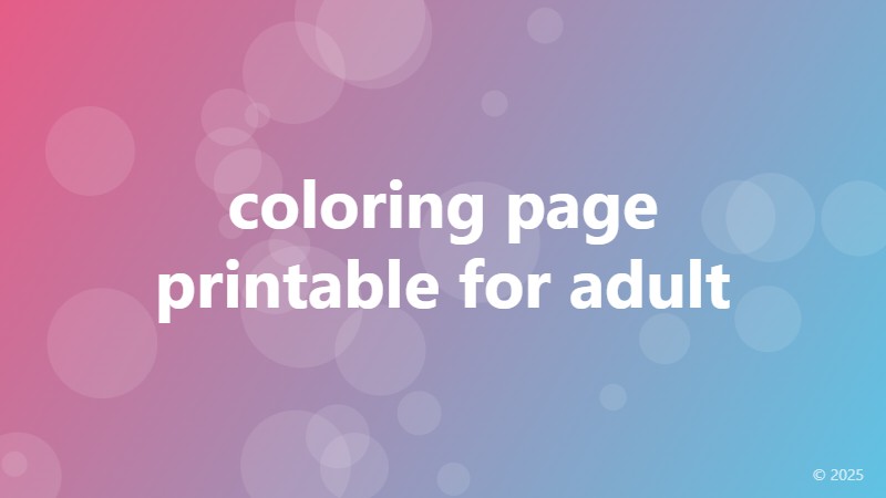 coloring page printable for adult