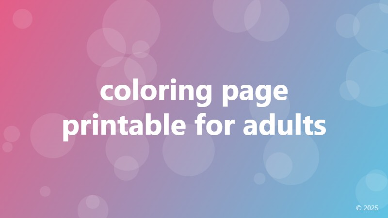 coloring page printable for adults