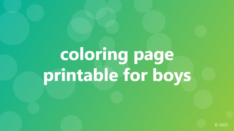 coloring page printable for boys
