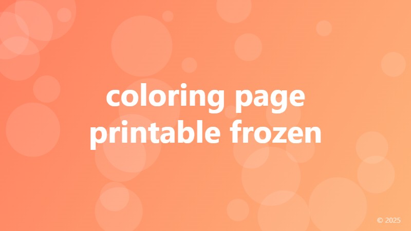coloring page printable frozen