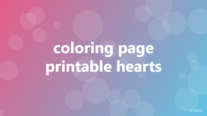 coloring page printable hearts