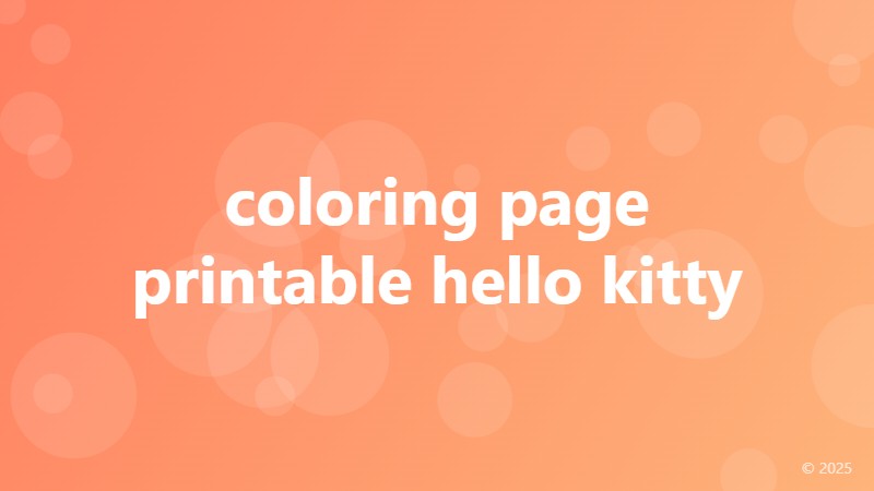 coloring page printable hello kitty
