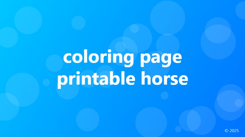 coloring page printable horse