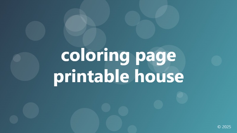 coloring page printable house