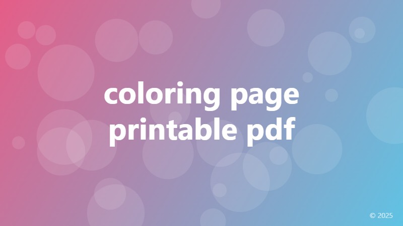 coloring page printable pdf