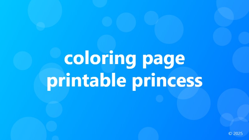 coloring page printable princess