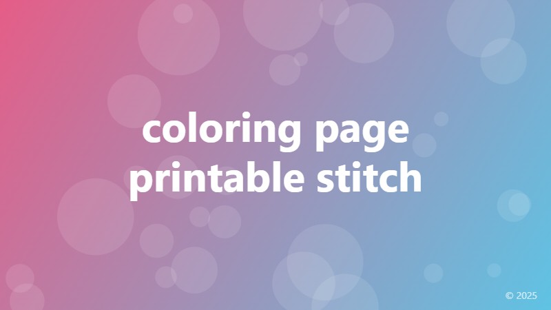 coloring page printable stitch