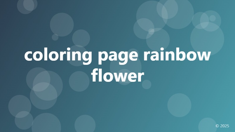 coloring page rainbow flower