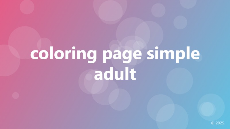 coloring page simple adult