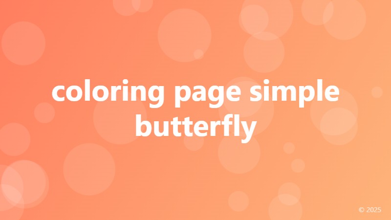 coloring page simple butterfly