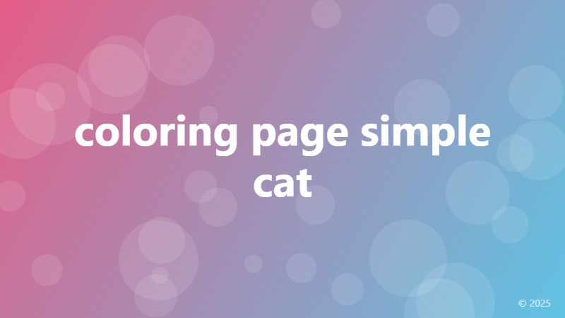 coloring page simple cat