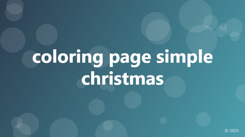 coloring page simple christmas