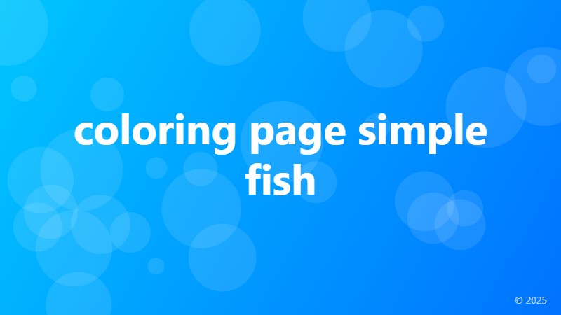 coloring page simple fish