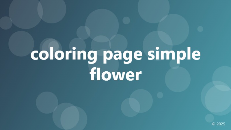 coloring page simple flower