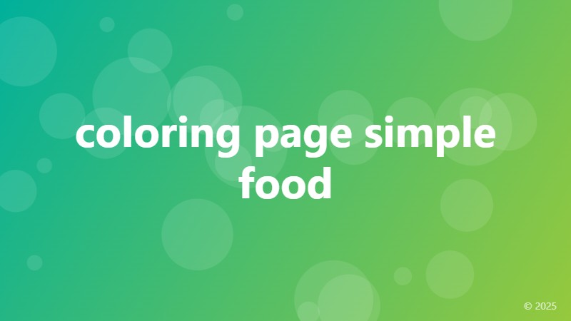 coloring page simple food